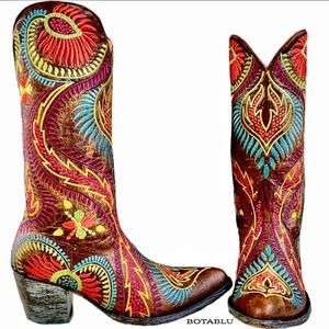 OLD GRINGO The Tiegan Brass Brown Cowgirl Cowboy Western Boots Size 8.5